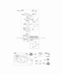 Carburetor Fuel Supply Diagram and Parts List for 125607-0148-B1  Briggs and Stratton Engine
